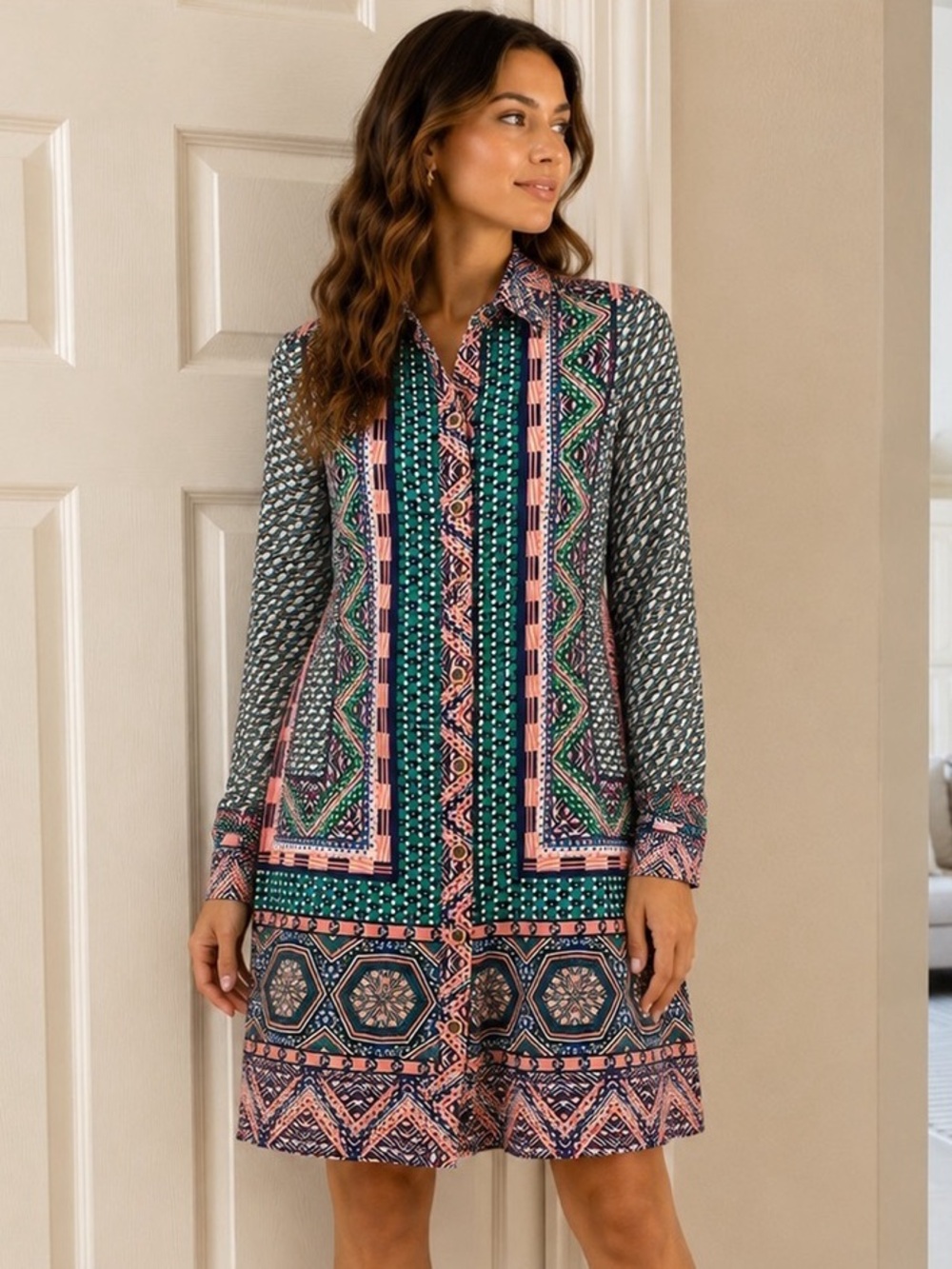 Anthropologie Maeve Casablanca Silk Shirtdress Size 16W